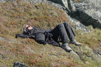 Jim watching for puffins